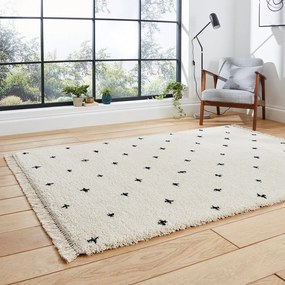 Covor Think Rugs Boho Dots, 120 x 170 cm, alb-negru