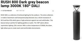 Stalp LED iluminat exterior simetric 180º IP65 RUSH 80cm 3000K DALI