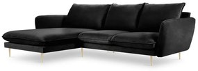 Coltar tapitat Vienna 5 locuri velvet/picioare gold – L255 x l170 x h95