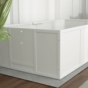 PawHut Cutie de naștere pentru câini pui, parc de naștere cu ușă cu înălțime reglabilă, pentru câini mari, 196 x 96 x 48 cm | Aosom Romania