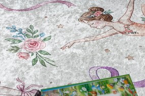 BAMBINO 61600 cerc covor lavabil Balerina, pentru copii anti-alunecare - cremă / roz
