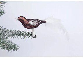 Set de 3 ornamente maro de Crăciun din sticlă în formă de pasăre Ego Dekor