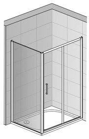 Perete fix Sanswiss, Ocelia, 80 x 190 cm, crom lucios