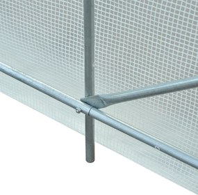 Outsunny Serra da Giardino a Tunnel Per Piante in PE con Tubi in Ferro, Bianco, 250x200x200cm