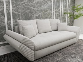 Canapea extensibilă dumonde cu ladă de depozitare si sezut confortabil din spuma high-density, Loana Zoom Cream 250x100 cm