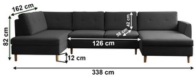 Canapea, gri, stânga, SASHA U
