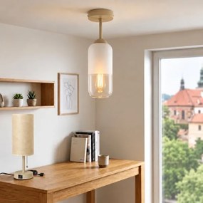 BRILAGI - lustră LED aplicată RETRO GLASS 1xE27/60W/230V Ø 14 cm bej/alb