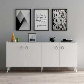 Comoda 616TNM1601, alb, PAL melaminat, 180x45x79 cm