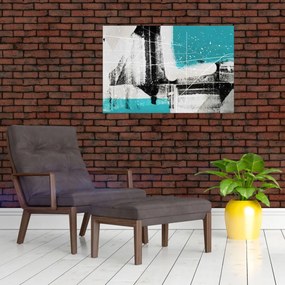 Tablou - Abstract turcoaz (90x60 cm)