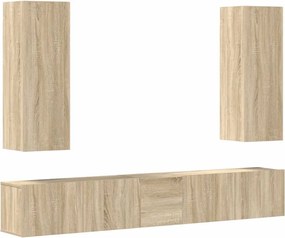 vidaXL Set dulap TV, 5 piese, stejar sonoma, lemn prelucrat