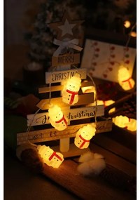 Instalație LED de Crăciun Retlux 20xLED/3xAA/alb cald 3,3m oameni de zăpadă