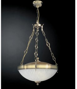Lustra suspendata design clasic din alama si sticla 5600