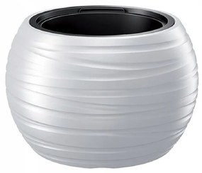 Ghiveci decorativ de flori, rotund, alb, 39.6x26 cm, Maze Bowl