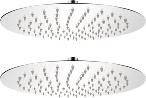 vidaXL Cap de duș tip ploaie, 2 buc., Ø 25 cm, oțel inoxidabil
