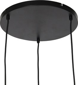Lampă pendantă de design neagră cu sticlă aurie și fum cu 3 lumini - Zuzanna