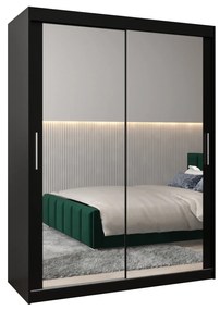 Dulap de haine 150 cm Toki 3 (negru mat + negru mat). 1065074