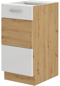 Dulap inferior de bucătărie Arryn 40 D 1F BB (Stejar artisan + Alb lucios). 1024680