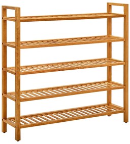 vidaXL Pantofar cu 5 rafturi, 100x27x100 cm, lemn masiv de stejar