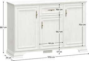 Comodă, pin andersen, IRINA 3D1S
