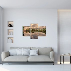 Tablou cu lac și copaci (90x60 cm)