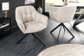 Set 2 scaune pivotante Papillon, boucle bej