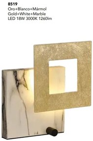 Veioza, Lampa de masa LED design ambiental DALIA auriu/ alb marmorat
