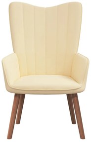327664 vidaXL Scaun de relaxare, alb crem, catifea