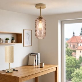 BRILAGI - Lustră aplicată LED R GLASS 1xE27/60W/230V Ø 14 cm bej/maro fumuriu