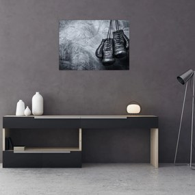 Tablou pe sticlă - Mănuși de box (70x50 cm)
