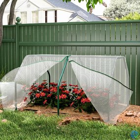 Mini Seră Outsunny pentru grădină și balcon din plastic PE și oțel cu închidere cu fermoar, 99x71x60 cm, de culoare alb transparent | Aosom Romania