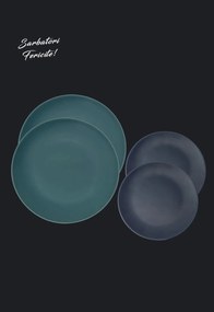 Set Cadou 4 Farfurii MADE Pantone (2 Farfurii Mari Verde Mat 26cm, 2 Farfurii Desert Indigo 21cm)