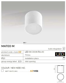 Spot LED aplicat tavan/plafon MATEO M