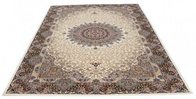 Covor Persan bej Kerman 140x200 covor mecanic elegant pentru living sau dormitor