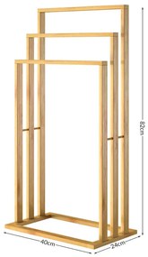 Deuba Suport pentru prosoape din bambus 40x24x82 cm