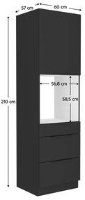 Dulap înalt pentru cuptor încorporat Sobera 60 DPS 210 3S1F (negru . 1097019