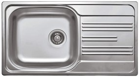 Chiuvetă din inox, 1-cuvă cu picurător, Xylo, ZEX_3113