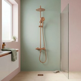 Coloana de dus cu termostat Lungo Diamond Copper Brush
