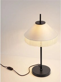 Veioza cu abajur din catifea si franjuri bej VELVY