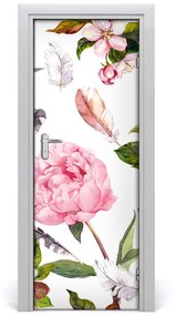 Autocolante pentru usi model floral