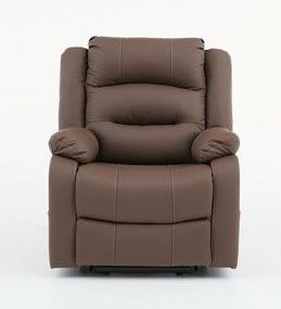 Fotoliu Electric Power Lift&Recliner, ridicare și rabatare, masaj și incalzire, buzunar lateral, telecomenzi, PU, Maro