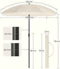 Umbrela de gradina pliabila SOMBRILLA 160 cm, bej