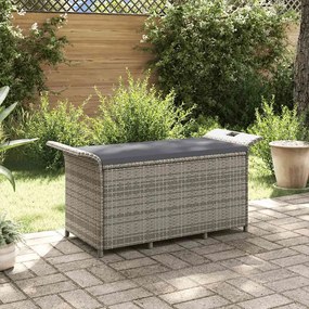 vidaXL Bancă de grădină cu pernă, gri, 116x46x57 cm, poliratan