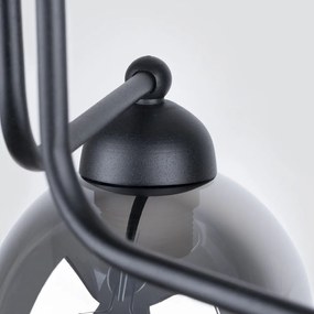 Plafonieră neagră cu abajur din sticlă 54x54 cm Garten – Sollux