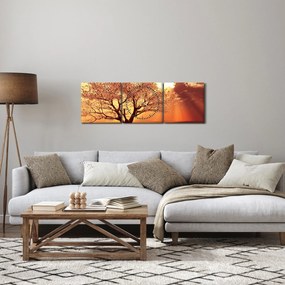 Tablou cu razele lui Dumnezeu (cu ceas) (90x30 cm)