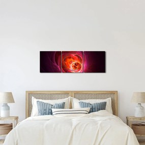 Tabloul modern cu abstracțiune roz (cu ceas) (90x30 cm)