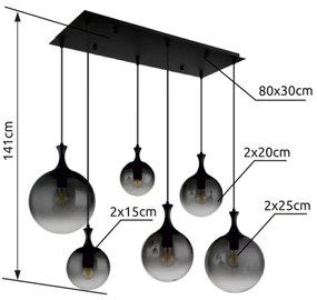 Lustră pe cablu Globo 15885-6H DALTON 6xE27/10W/230V