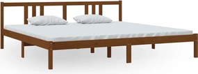 vidaXL Cadru de pat, maro miere, 200x200 cm, lemn masiv de pin