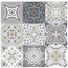 Set 9 autocolante decorative pentru perete Ambiance Orfeo, 10 x 10 cm