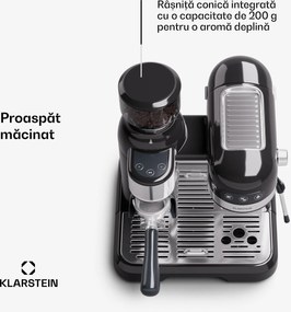 Klarstein Bella Café, aparat espresso, cu râșniță, 1550 W, 20 bar, 1,4 litri