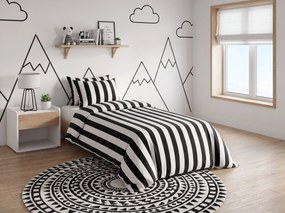 Lenjerie de pat din bumbac MONOLINE negru-alb Dimensiune lenjerie de pat: 70 x 80 cm | 140 x 200 cm